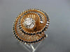 ESTATE EXTRA LARGE 2.61CT WHITE & BLACK DIAMOND 14KT ROSE GOLD 3D SWIRL FUN RING