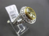 ESTATE MASSIVE 4.14CT WHITE & FANCY YELLOW DIAMOND 18K 2TONE GOLD ENGAGMENT RING