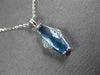 ESTATE 1.59CT DIAMOND & AAA BLUE TOPAZ 14K WHITE GOLD TRAPEZOID FLOATING PENDANT