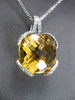 ESTATE LARGE 5.38CT DIAMOND & AAA CITRINE 14KT WHITE GOLD 3D FLOATING PENDANT