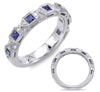.83CT DIAMOND & AAA SAPPHIRE 14KT WHITE GOLD ROUND & PRINCESS FILIGREE FUN RING