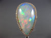 ESTATE EXTRA LARGE 8.53CT DIAMOND & AAA OPAL 14KT ROSE GOLD TEAR DROP HALO RING