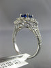 WIDE 1.92CT DIAMOND & AAA SAPPHIRE 14KT WHITE GOLD FLOWER HALO ENGAGEMENT RING