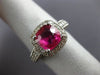 ESTATE LARGE 4.54CT DIAMOND & AAA RUBY 14KT WHITE GOLD 3D ENGAGEMENT RING #26407