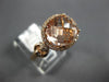 ESTATE 4.28CT DIAMOND & AAA OVAL MORGANITE 14K ROSE GOLD CLASSIC HALO FUN RING