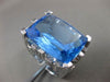ESTATE MASSIVE 32.69CT DIAMOND & AAA BLUE TOPAZ 14KT WHITE GOLD 3D NEW YORK RING