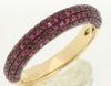1.0CT AAA RUBY 14KT YELLOW GOLD CLASSIC MULTI ROW SEMI ETERNITY ANNIVERSARY RING