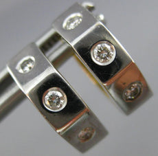 ESTATE .25CT DIAMOND 14K WHITE & YELLOW GOLD CLASSIC HUGGIE HOOP EARRINGS #6236