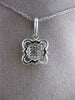 ESTATE .29CT DIAMOND 14KT WHITE GOLD 3D SQUARE HALO FLOWER FLOATING PENDANT