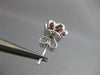 ESTATE LARGE 1.42CT DIAMOND & AAA RUBY 18KT WHITE GOLD 3D FILIGREE STUD EARRINGS