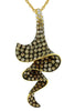 1.73CT WHITE & MOCHA DIAMOND 14KT YELLOW GOLD MULTI COLOR SWIRL ZIG ZAG PENDANT