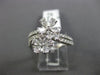ESTATE WIDE 1.06CT DIAMOND 18K WHITE GOLD MULTI FLOWER WEDDING ANNIVERSARY RING