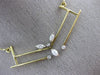 ANTIQUE .40CT DIAMOND 18K WHITE & YELLOW GOLD 3D V SHAPE FLOATING NECKLACE #3635