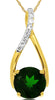 1.5CT DIAMOND & AAA GREEN GARNET 14K YELLOW GOLD ROUND INFINITY FLOATING PENDANT
