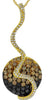 1.52CT MULTI COLOR DIAMOND 14KT YELLOW GOLD CIRCULAR MULTI WAVE FLOATING PENDANT