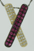 ESTATE .42CT DIAMOND & AAA RUBY 14KT YELLOW & BLACK GOLD CLASSIC X LOVE PENDANT