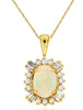 1.15CT DIAMOND & AAA OPAL 14KT YELLOW GOLD OVAL,  ROUND, & BAGUETTE FUN PENDANT