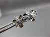 ESTATE .68CT OLD MINE DIAMOND 14KT WHITE GOLD 3D FLOWER FLORAL STUD EARRINGS