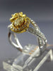 ESTATE .94CT WHITE & FANCY YELLOW DIAMOND 14KT 2 TONE GOLD ROUND OVAL LOVE RING