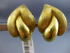 ESTATE LARGE HENRY DUNAY 18K YELLOW GOLD LEAF FLAME HANDCRAFTED CLIP ON EARRINGS