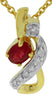 .28CT DIAMOND & AAA RUBY 14K YELLOW GOLD OVAL & ROUND INFINITY LOVE KNOT PENDANT