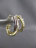 ESTATE LARGE 1.10CT DIAMOND 14KT TWO TONE GOLD 3D X LOVE CLIP ON EARRINGS #24329