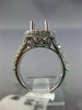 ESTATE WIDE 1.32CT DIAMOND 14K WHITE GOLD SQUARE HALO SEMI MOUNT ENGAGEMENT RING