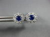 ESTATE .85CT DIAMOND & AAA SAPPHIRE 18K WHITE GOLD CLASSIC FLOWER STUD EARRINGS