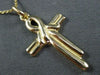 ESTATE 14KT YELLOW GOLD 3D HANDCRAFTED DOUBLE CROSS FLOATING PENDANT #24887