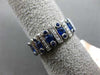 ESTATE WIDE 1.32CT DIAMOND & AAA SAPPHIRE 14KT WHITE GOLD 3D ETOILE 5 STONE RING