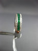ESTATE .73CT DIAMOND & AAA EMERALD 18K WHITE GOLD SEMI ETERNITY ANNIVERSARY RING
