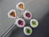 ESTATE WIDE 7.54CT DIAMOND & MULTI GEM 18KT WHITE GOLD CLIP ON HANGING EARRINGS