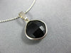 ESTATE 4.50CT AAA BLACK ONYX 14KT WHITE GOLD 3D CUSHION CLASSIC BEZEL PENDANT
