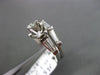 ESTATE 1.0CT DIAMOND PLATINUM 3 STONE SEMI MOUNT WEDDING ANNIVERSARY RING SET