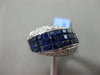 ESTATE WIDE 5.02CT DIAMOND & AAA SAPPHIRE 18KT WHITE GOLD 3D MULTI ROW WAVE RING