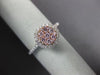 ESTATE 1.50CT WHITE & PINK DIAMOND 14KT WHITE & ROSE GOLD CLUSTER ROUND FUN RING