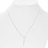 ESTATE .13CT ROUND DIAMOND 14KT WHITE GOLD CLASSIC 3D PAVE CIRCULAR BAR NECKLACE