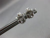 ESTATE .68CT OLD MINE DIAMOND 14KT WHITE GOLD 3D FLOWER FLORAL STUD EARRINGS