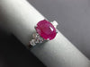 ESTATE 1.57CT DIAMOND & AAA OVAL RUBY 14KT WHITE GOLD 3D CLASSIC ENGAGEMENT RING