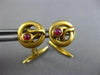ANTIQUE .30CT AAA RUBY 18KT YELLOW GOLD SWIRL SNAKE CIRCULAR FUN MEN'S CUFFLINKS