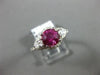 ESTATE 2.26CT DIAMOND & AAA PINK SAPPHIRE 14K WHITE GOLD CLASSIC ENGAGEMENT RING