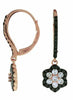 .98CT WHITE & BLACK DIAMOND 14KT ROSE GOLD 3D FLOWER LEVERBACK HANGING EARRINGS