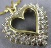 ESTATE .60CT DIAMOND 14KT YELLOW GOLD 3D OPEN HEART FLOATING LOVE PENDANT #26540