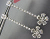 ESTATE LARGE 3.70CT ROSE CUT DIAMONDS 18KT WHITE GOLD 3D FLOWER HANGING EARRINGS