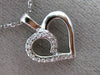 ESTATE SMALL .10CT DIAMOND 14KT WHITE GOLD 3D SWIRL HEART LOVE FLOATING PENDANT