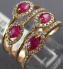 ESTATE LARGE 1.09CT DIAMOND & AAA RUBY 14KT ROSE GOLD MULTI ROW ANNIVERSARY RING