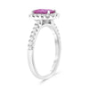 1.49CT DIAMOND & AAA PINK SAPPHIRE 18KT WHITE GOLD EMERALD CUT ENGAGEMENT RING