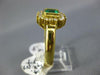 1.12CT DIAMOND & AAA EMERALD 18KT YELLOW GOLD SQUARE HALO BEZEL ENGAGEMENT RING