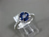 ESTATE .74CT DIAMOND & AAA SAPPHIRE 18KT WHITE GOLD CIRCULAR FLOWER PROMISE RING