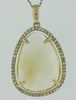 LARGE 11.22CT DIAMOND & AAA CITRINE 14KT YELLOW GOLD TEAR DROP FLOATING PENDANT